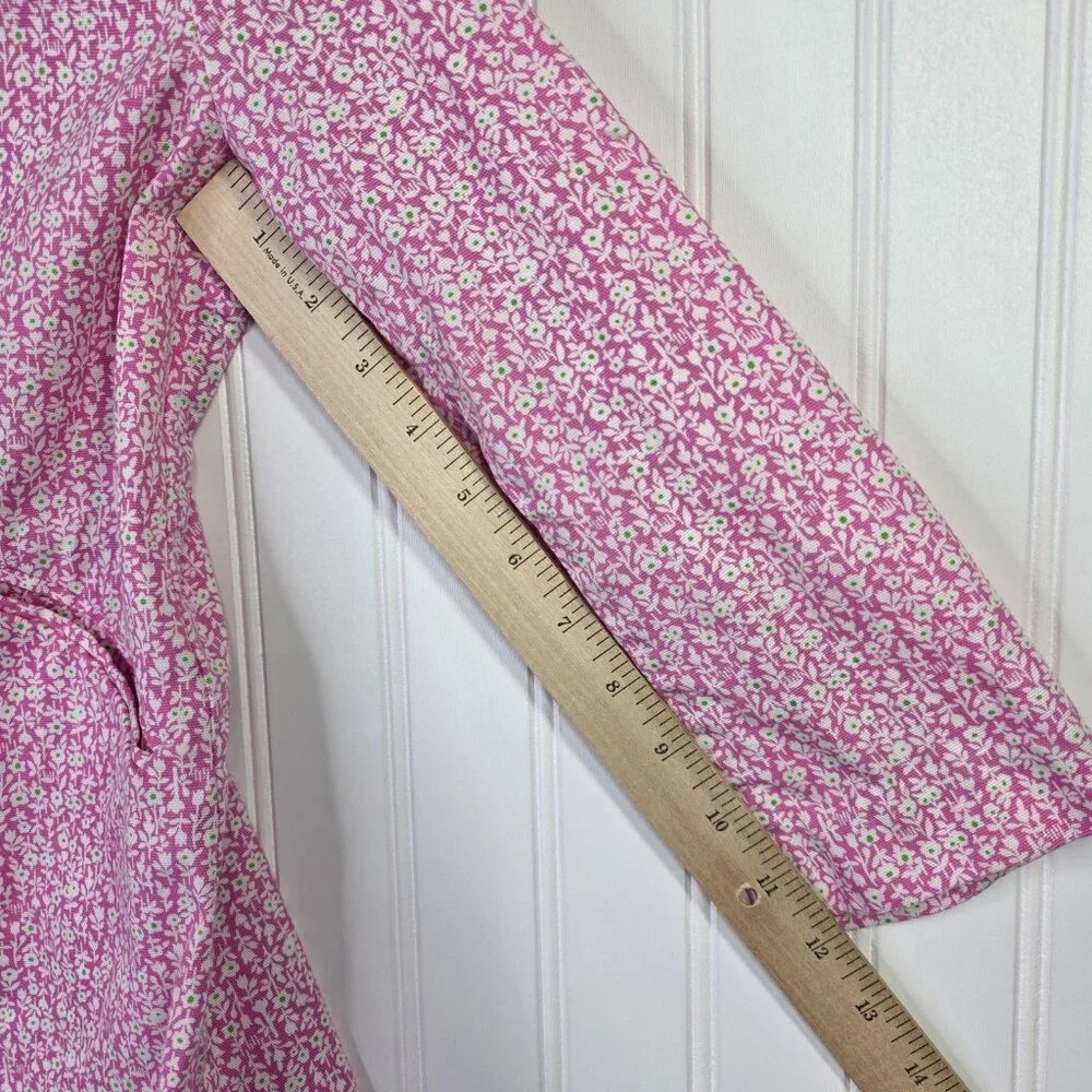 Lilly Pulitzer Coat Girls 7 Pink Floral Button Lightweight Spring Jacket Casual